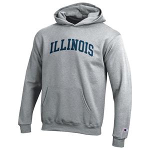ILLINOIS ARCH YOUTH PULLOVER HOODIE -  heathergrey